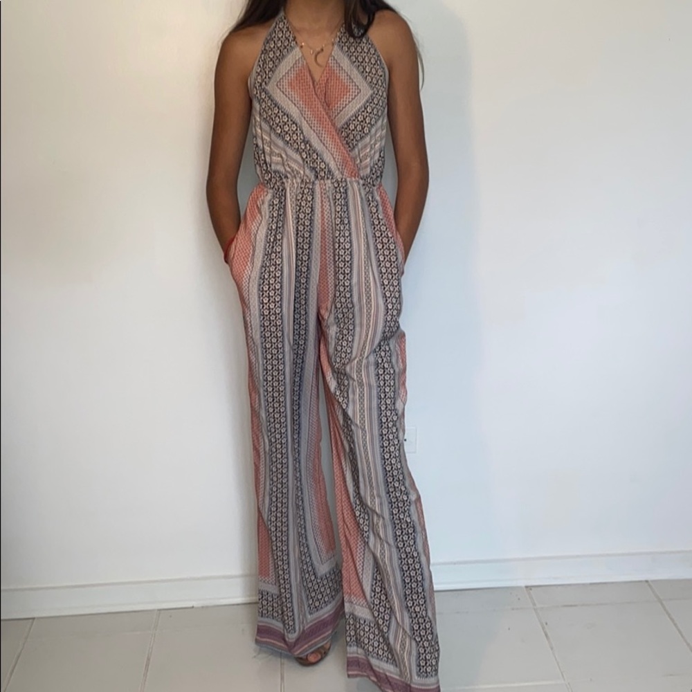 Light pink and baby blue jumpsuit